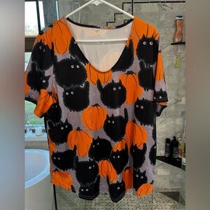 Halloween Cat and Pumpkin T-Shirt